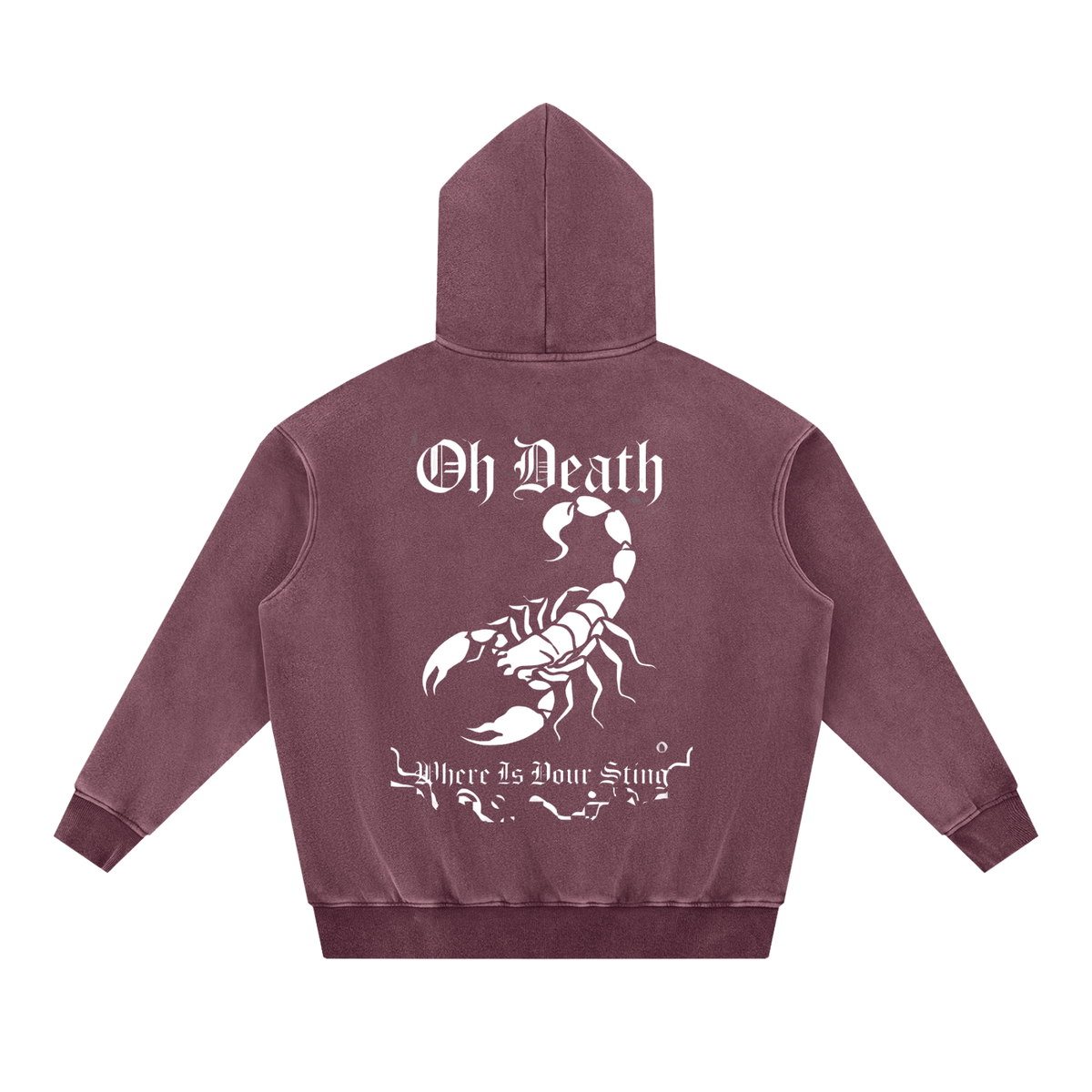 OH DEATH, WHERE IS YOUR STING - Snow Wash Fleece Oversize Hoodie