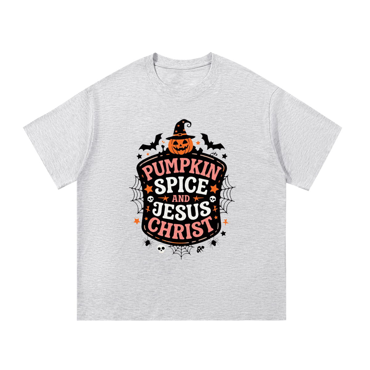 "Pumpkin Spice And Jesus Christ" - Essential Cotton T-Shirt