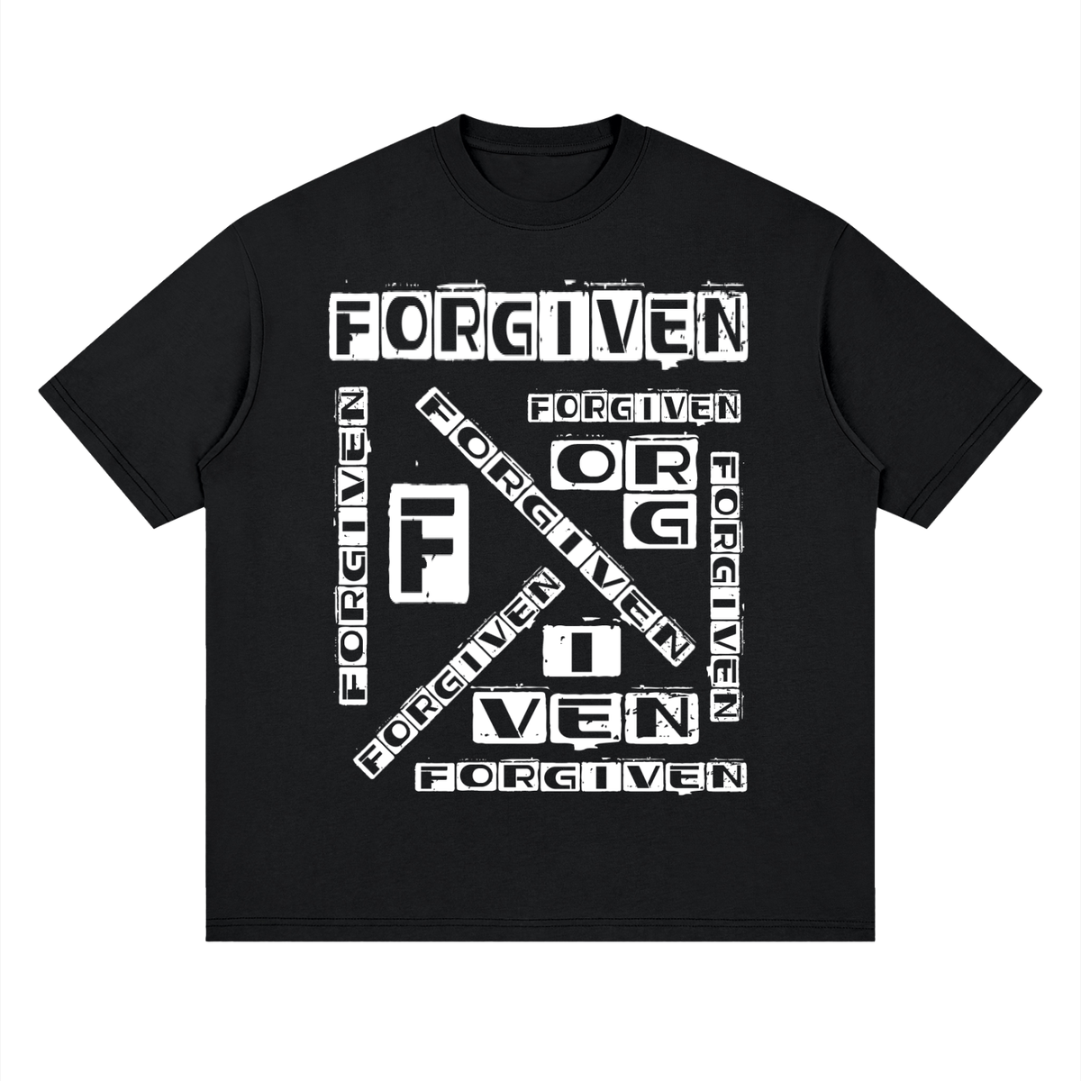 "FORGIVEN" - Streetwear Loose Drop Shoulder T-Shirt
