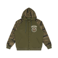 "GODS ARMY" - Unisex Camo-Splice Raglan Zip Hoodie