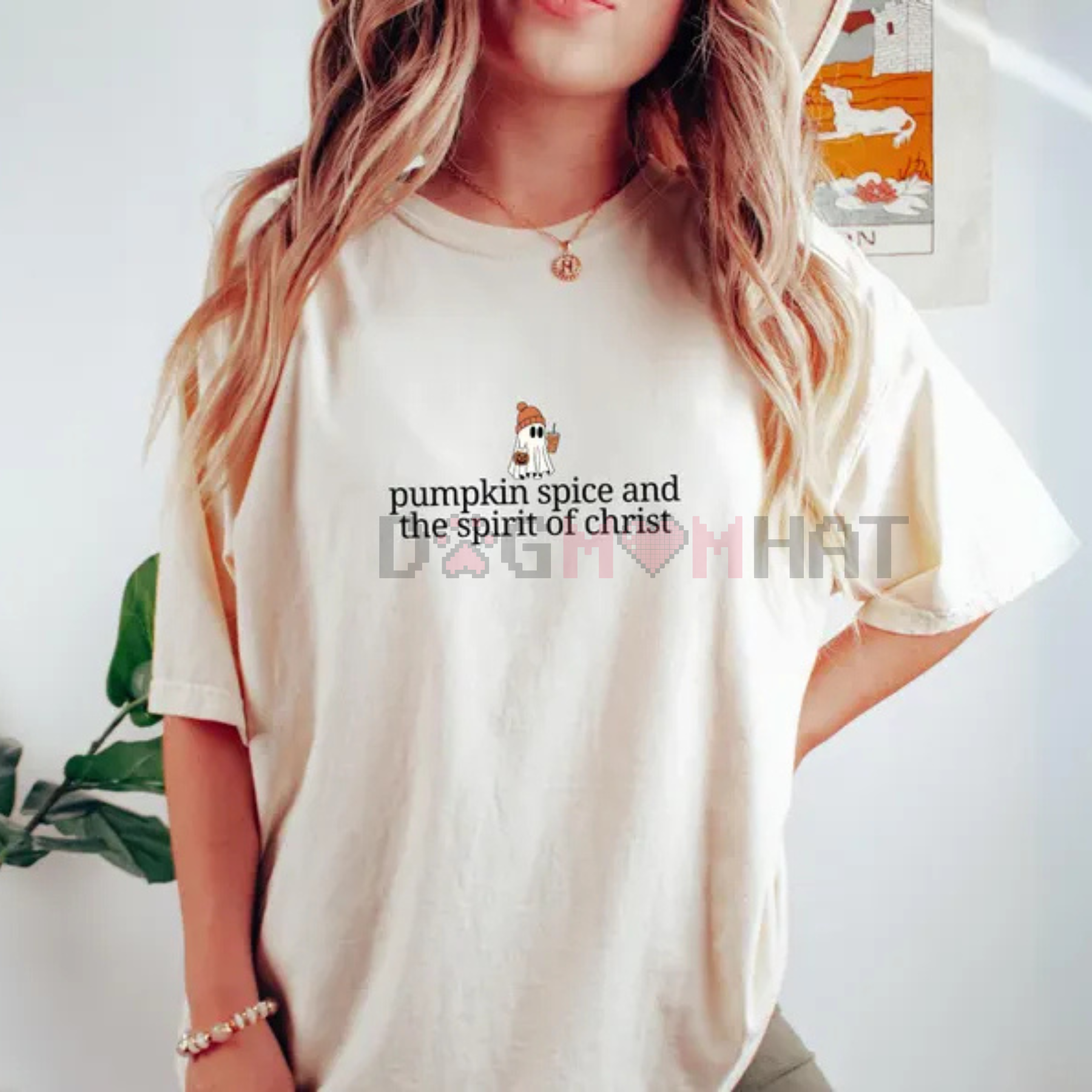 Christian Halloween Shirt – Cute Ghost Pumpkin Spice Coffee, Fall Jesus Tee, Women's Faith Apparel Gift