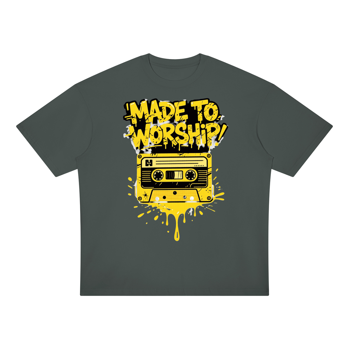 "MADE TO WORSHIP" - Unisex Oversized Drop Shoulder T-Shirt