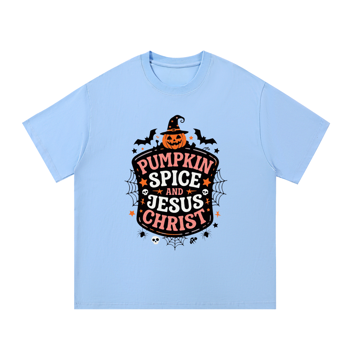 "Pumpkin Spice And Jesus Christ" - Essential Cotton T-Shirt