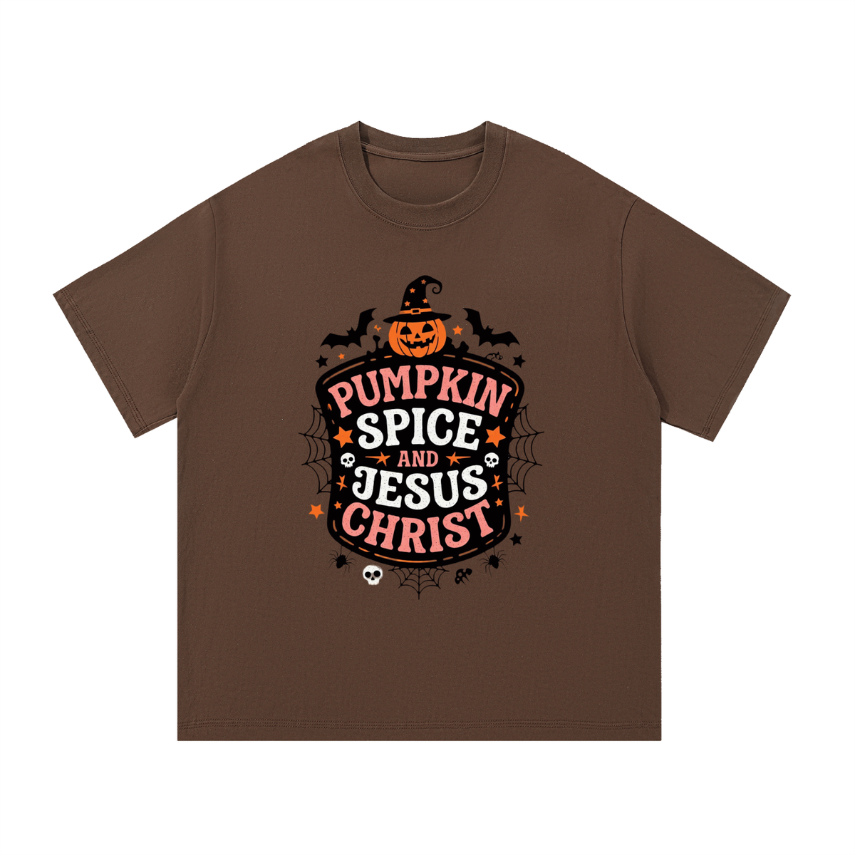 "Pumpkin Spice And Jesus Christ" - Essential Cotton T-Shirt