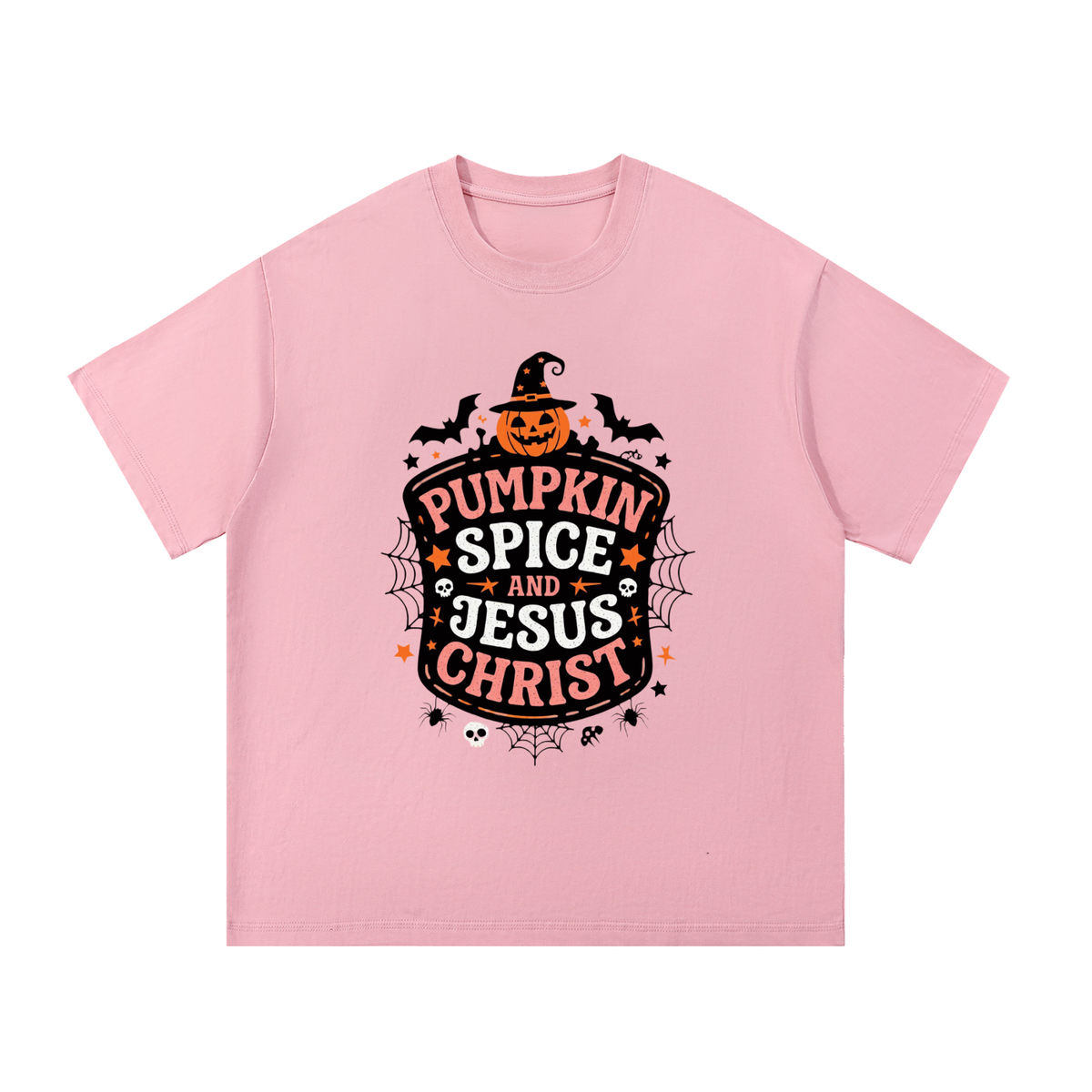 "Pumpkin Spice And Jesus Christ" - Essential Cotton T-Shirt