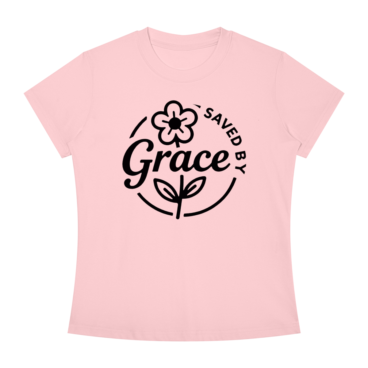 "SAVED BY GRACE" - Women's Slim Fit Crewneck T-Shirt