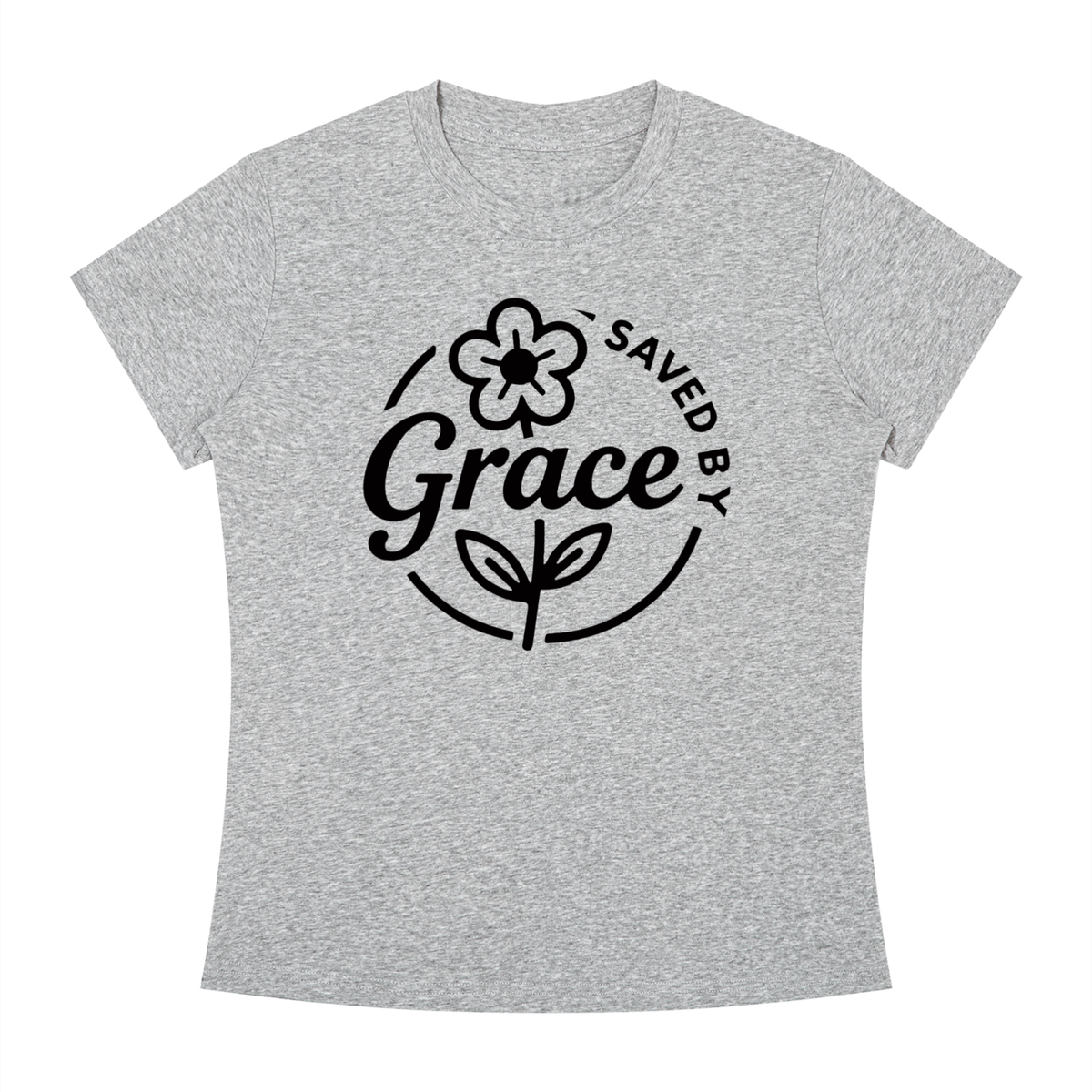 "SAVED BY GRACE" - Women's Slim Fit Crewneck T-Shirt