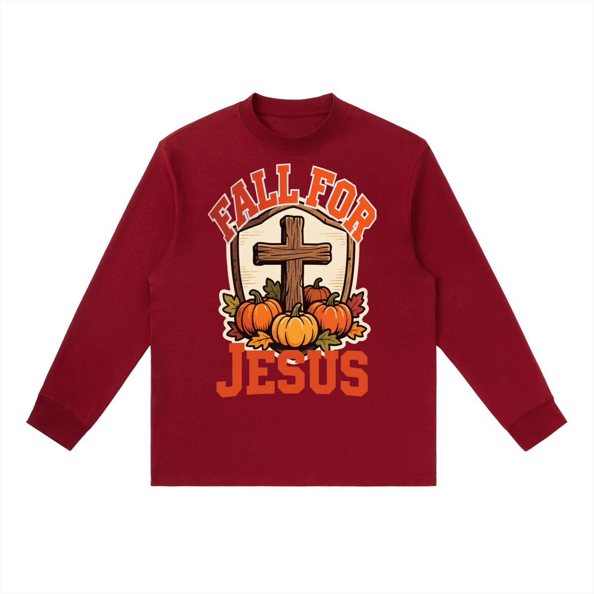 Fall For Jesus - Essential Crewneck Long-Sleeve T-Shirt