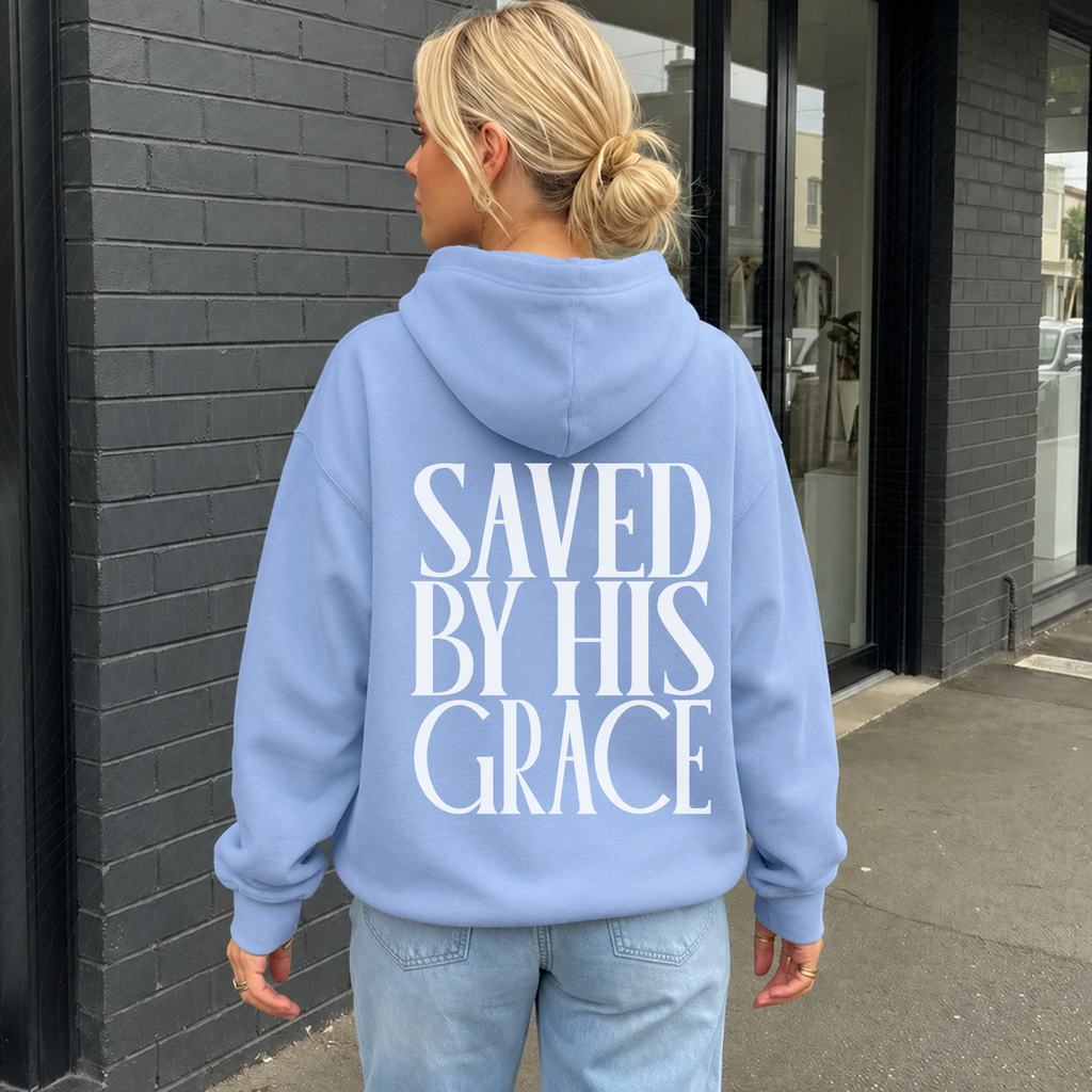 Saved By His Grace Premium Christian Hoodie