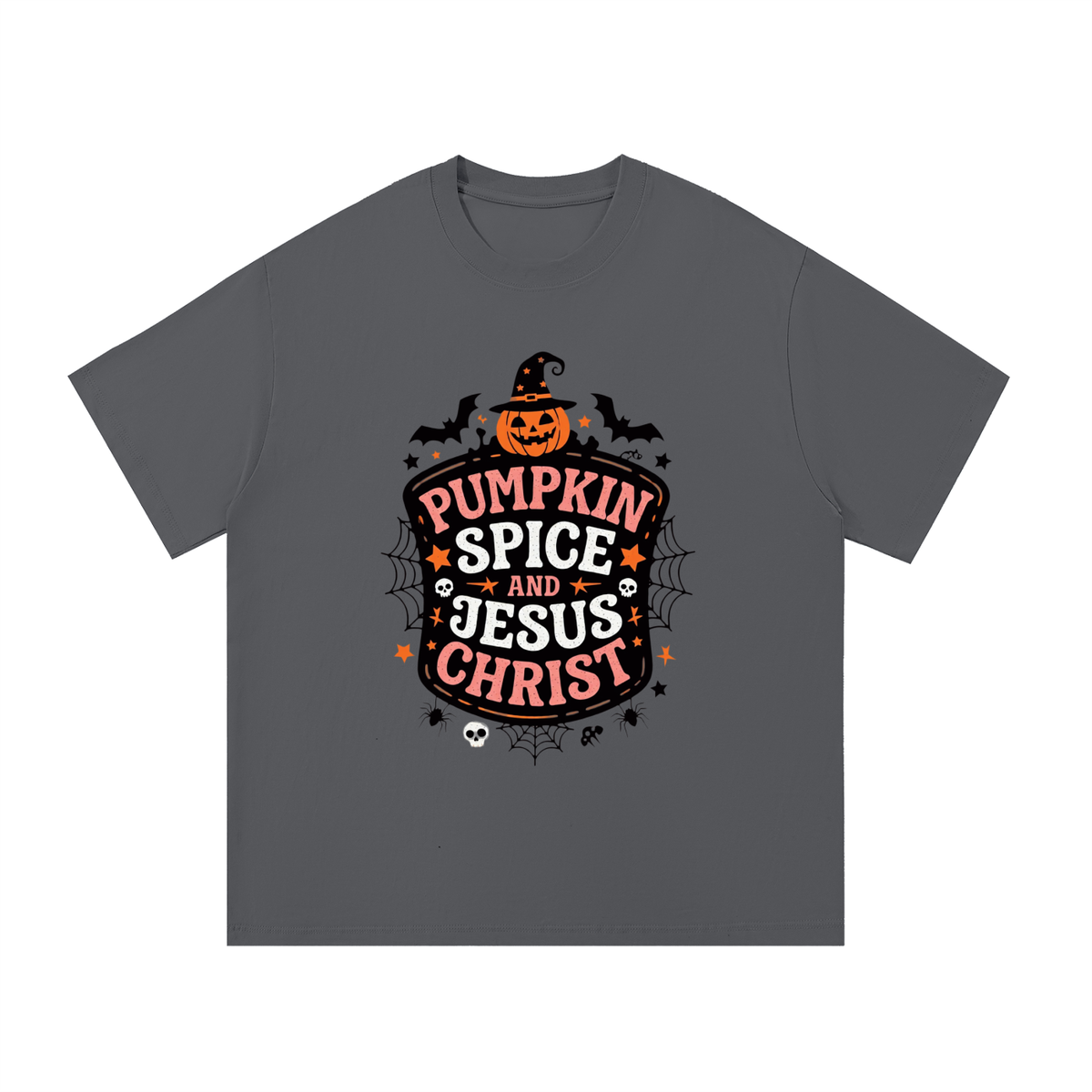 "Pumpkin Spice And Jesus Christ" - Essential Cotton T-Shirt