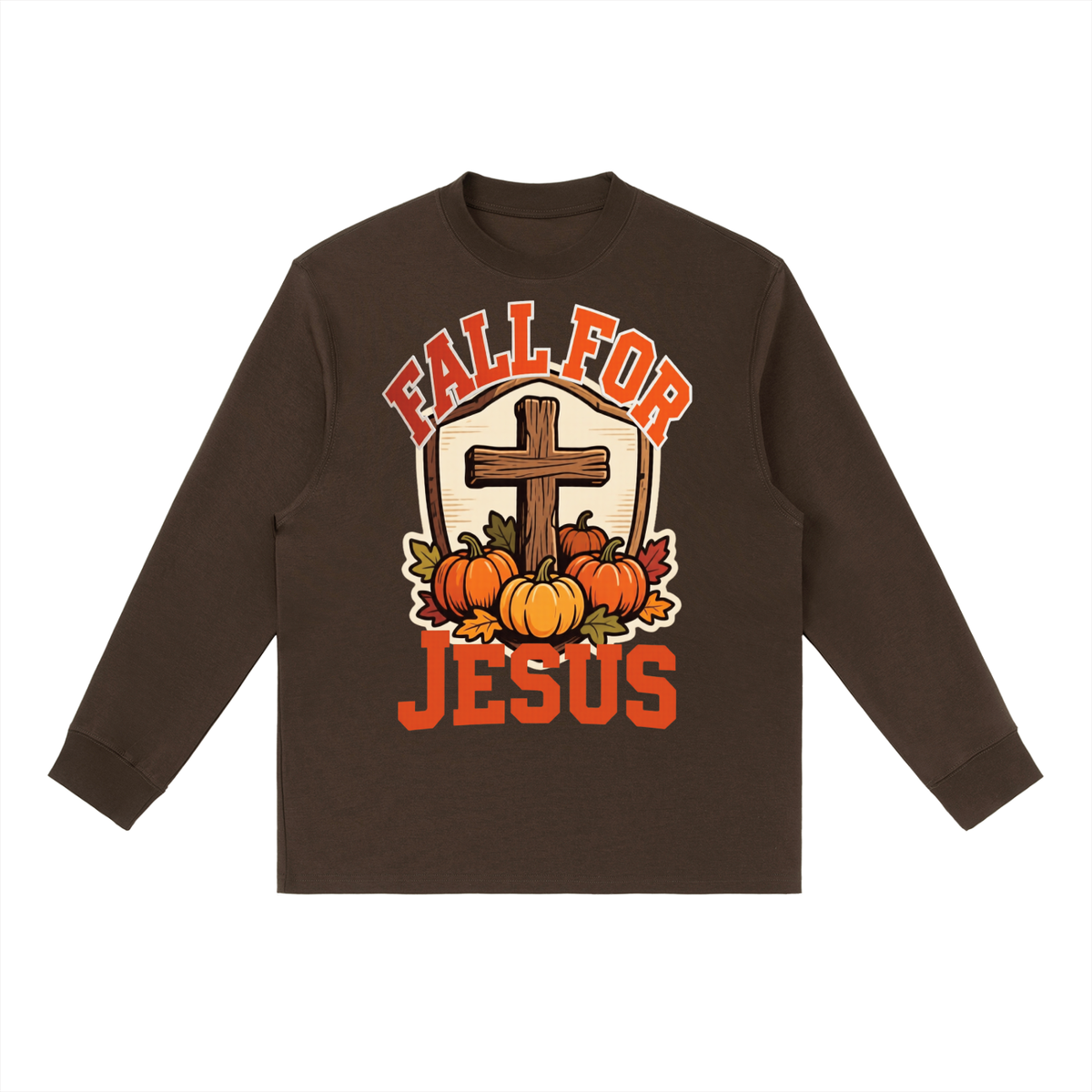 Fall For Jesus - Essential Crewneck Long-Sleeve T-Shirt
