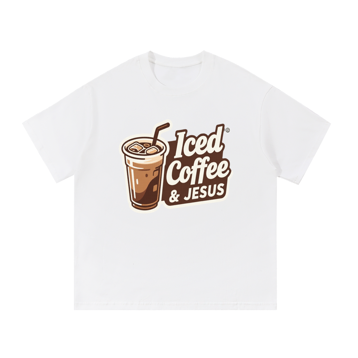 Iced Coffee & JESUS - Essential Cotton T-Shirt