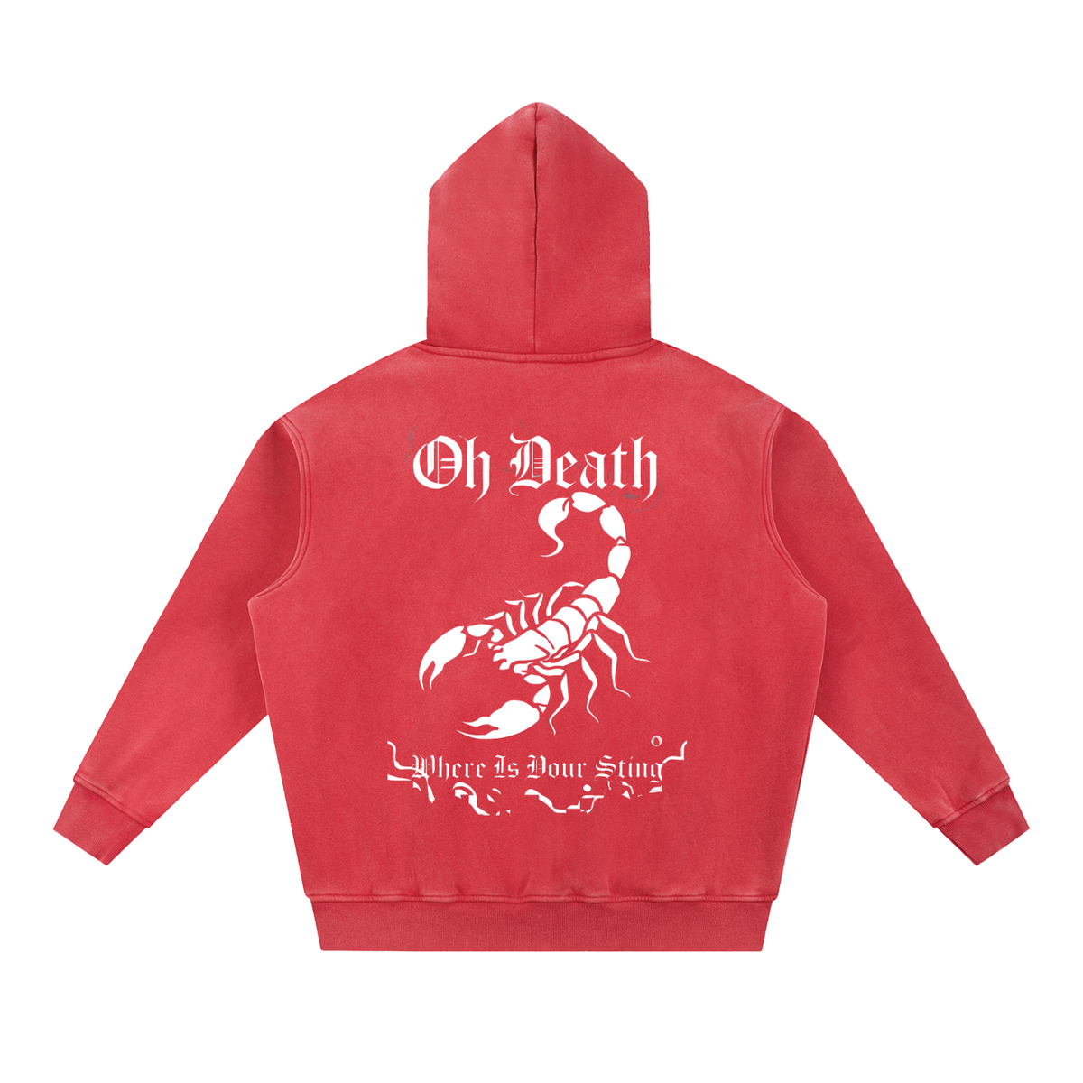 OH DEATH, WHERE IS YOUR STING - Snow Wash Fleece Oversize Hoodie