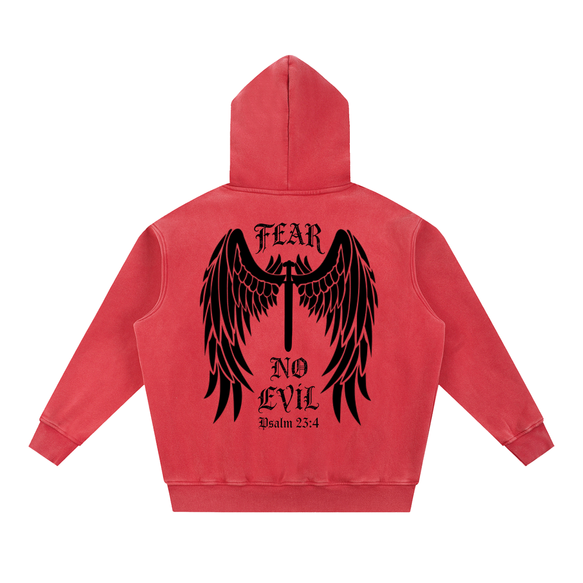 FEAR NO EVIL - Snow Wash Fleece Oversize Hoodie