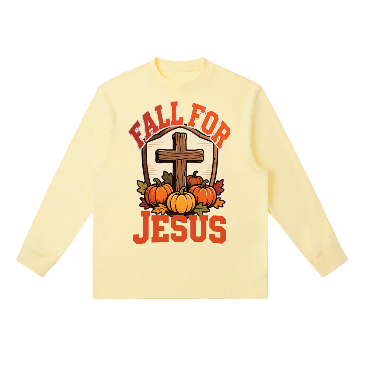 Fall For Jesus - Essential Crewneck Long-Sleeve T-Shirt