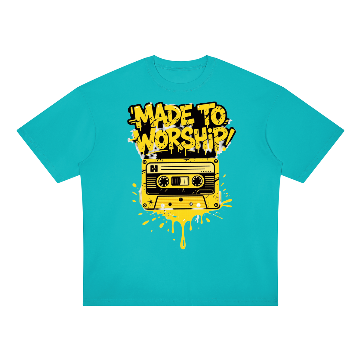"MADE TO WORSHIP" - Unisex Oversized Drop Shoulder T-Shirt