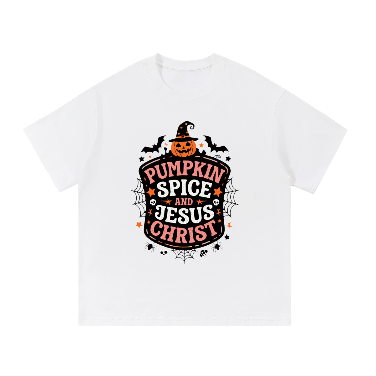 "Pumpkin Spice And Jesus Christ" - Essential Cotton T-Shirt