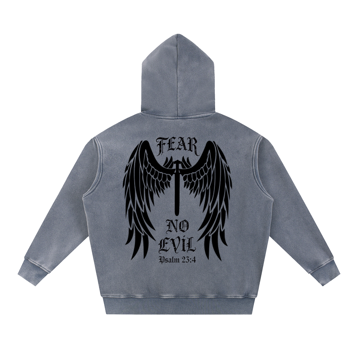 FEAR NO EVIL - Snow Wash Fleece Oversize Hoodie