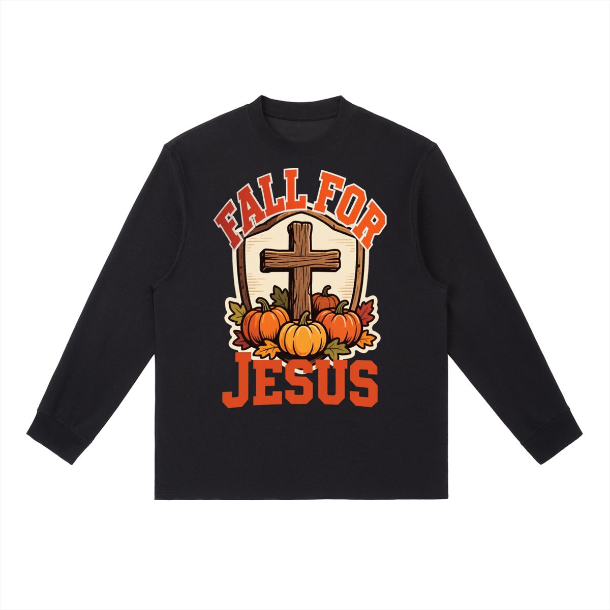 Fall For Jesus - Essential Crewneck Long-Sleeve T-Shirt