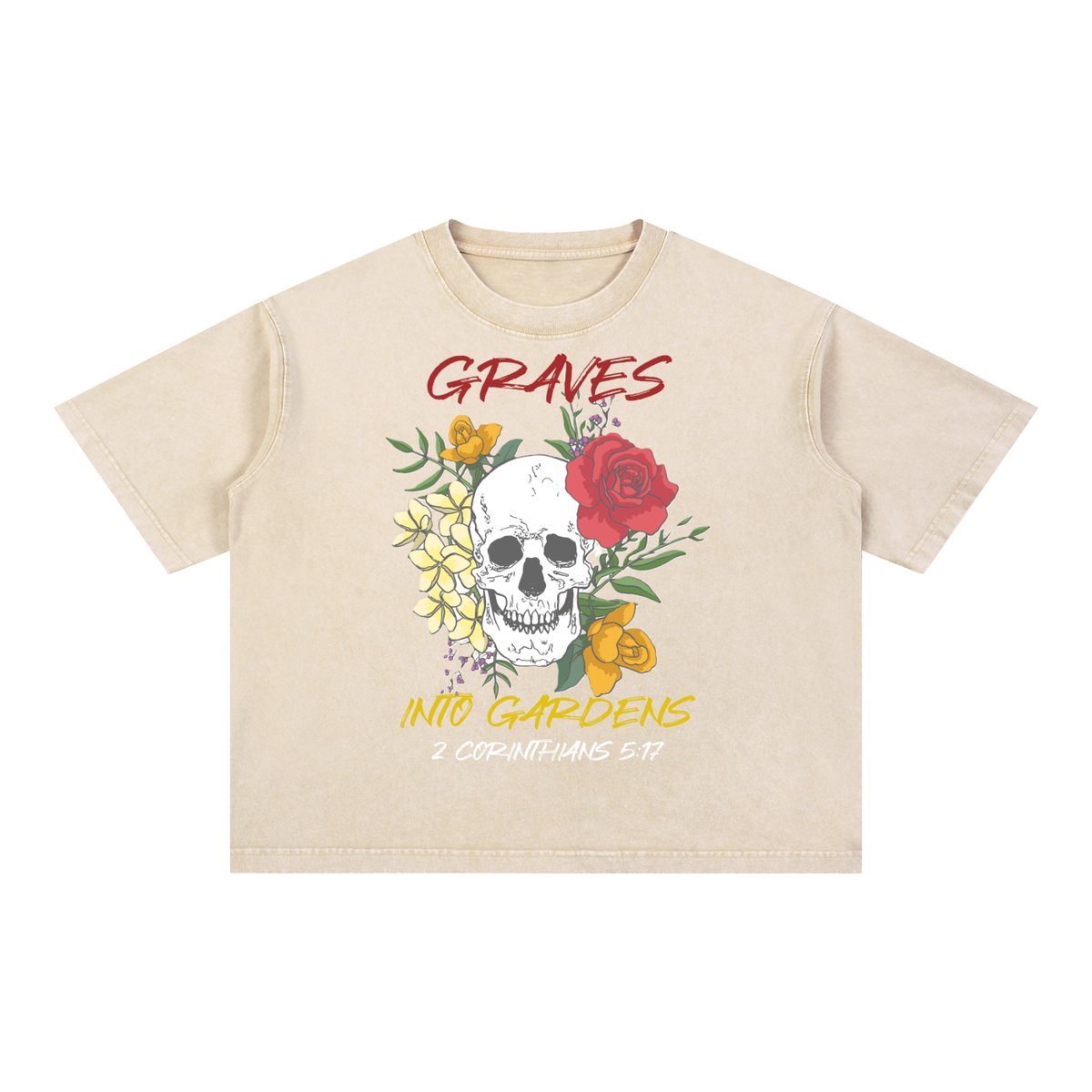 Graves Into Gardens - Mineral Wash Boxy Cotton T-Shirt