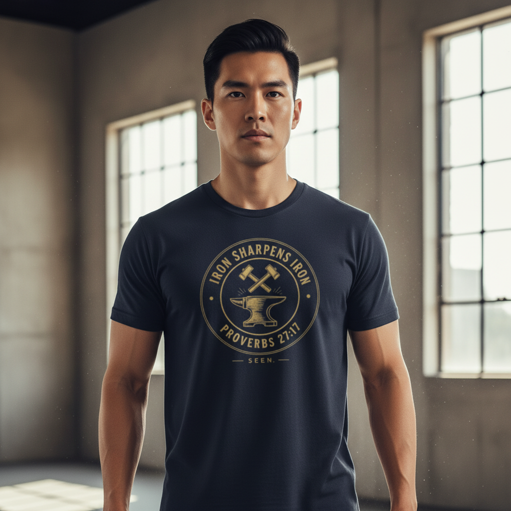 Iron Sharpens Iron Tee — Proverbs 27:17 | Faith Apparel for Men